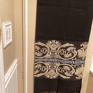 Woman's Shawl, Black, 80" Long Including Fringe